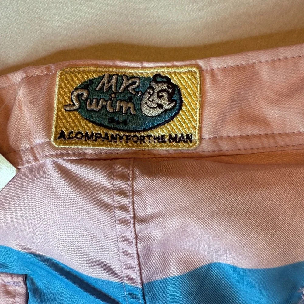 Mr Swim Trunks‎ Mens 36 Fuschia Blue White Swimwear Boardshorts NEW With Tags